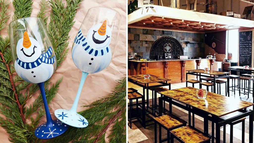 Snowman Glassware Paint and Sip at Valor Wines in North Haven CT | 12.3.23 | 2-4 PM