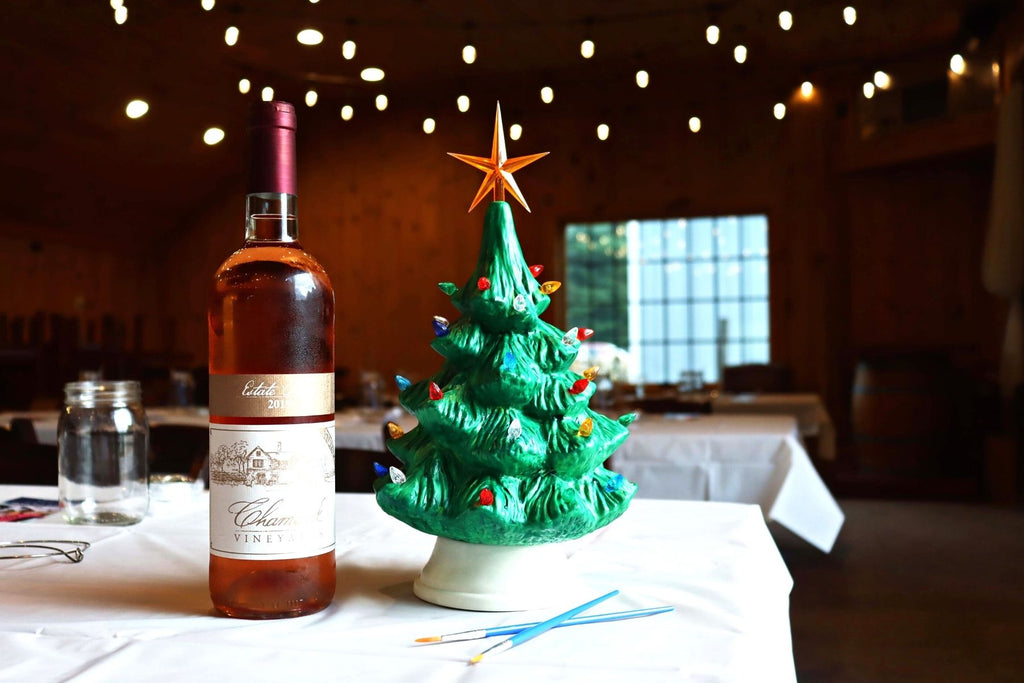 *HOLIDAY PREVIEW* Light-up Holiday Tree Paint & Sip at Chamard Vineyards in Clinton CT | 12.7.23 | 6-8 PM