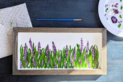 DIY in a BOX | 12" x 6" Farmhouse Framed Spring Lavender Sign Connecticut Made Craft Kit