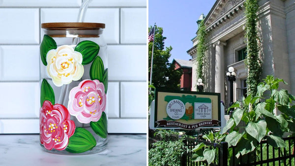 *NEW VENUE* SET OF 2 Spring Glass Cans Paint and Sip at Willimantic Brewing Co in Willimantic CT | 3.5.24 | 6-8 PM