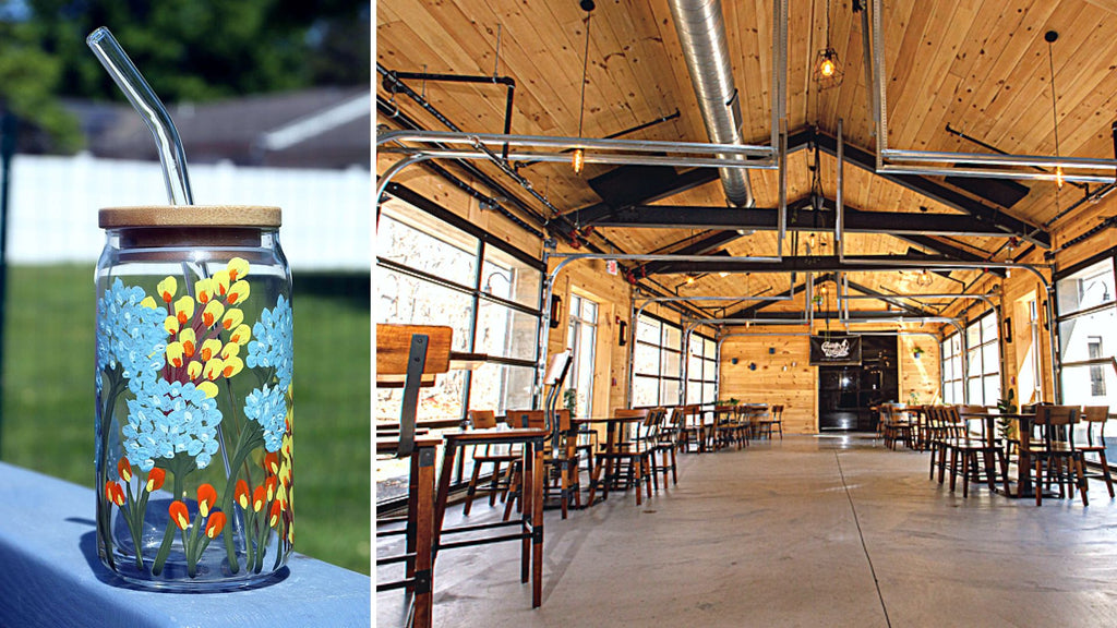 *NEW VENUE* SET OF 2 Spring Glass Cans Paint and Sip at Counter Weight Brewing Co. in Cheshire CT | 3.14.24 | 6-8 PM