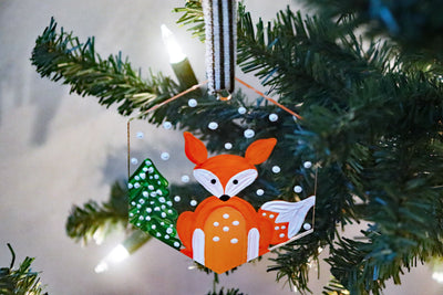 Kristina Linn Designs  | Limited Release (2 of 6) Hand-Painted Fox Christmas Ornament