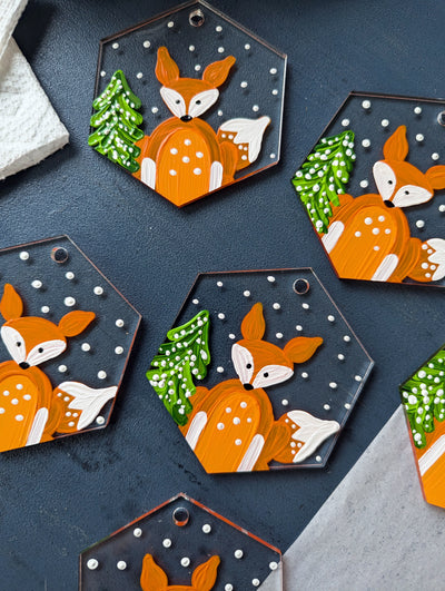 Kristina Linn Designs  | Limited Release (2 of 6) Hand-Painted Fox Christmas Ornament