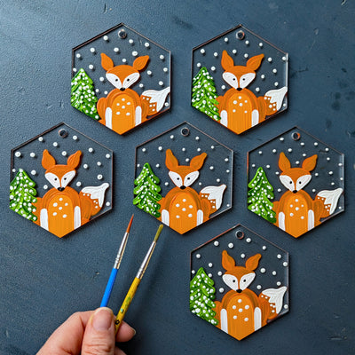 DIY in a BOX | 🎀 Party Pack of 3-12 🎀 | Fox Christmas Ornament Craft Kit