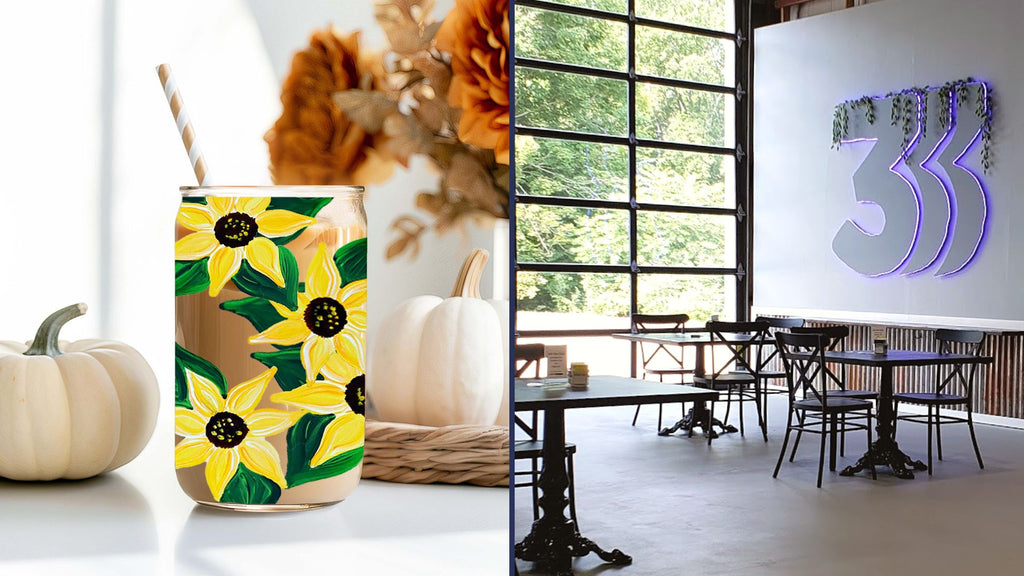 *NEW VENUE* Sunflower Glassware Paint and Sip at Rule of 3 Brewing in East Hampton CT | 10.8.23 | 1-3 PM