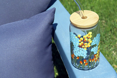 SET OF 2 Spring Glass Cans Paint and Sip at Bank & Bridge Brewing Mystic CT | 3.6.24 | 6-8 PM