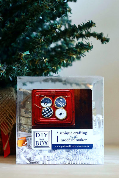 *LOCAL PICKUP ONLY* DIY in a BOX | Winter Reclaimed Wood Ornament Set of 4